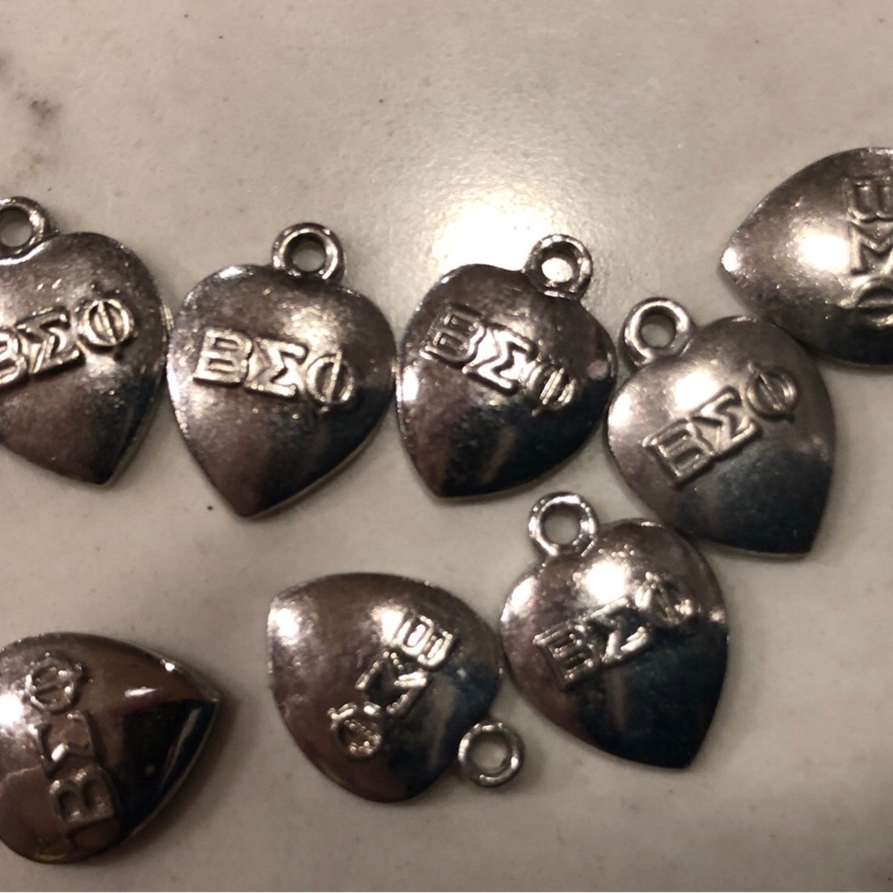 Beta Sigma Phi vintage heart charms 12 count